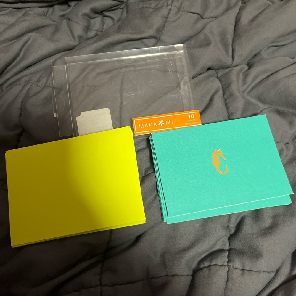 Mara-Mi Yellow and Teal Notecards Set